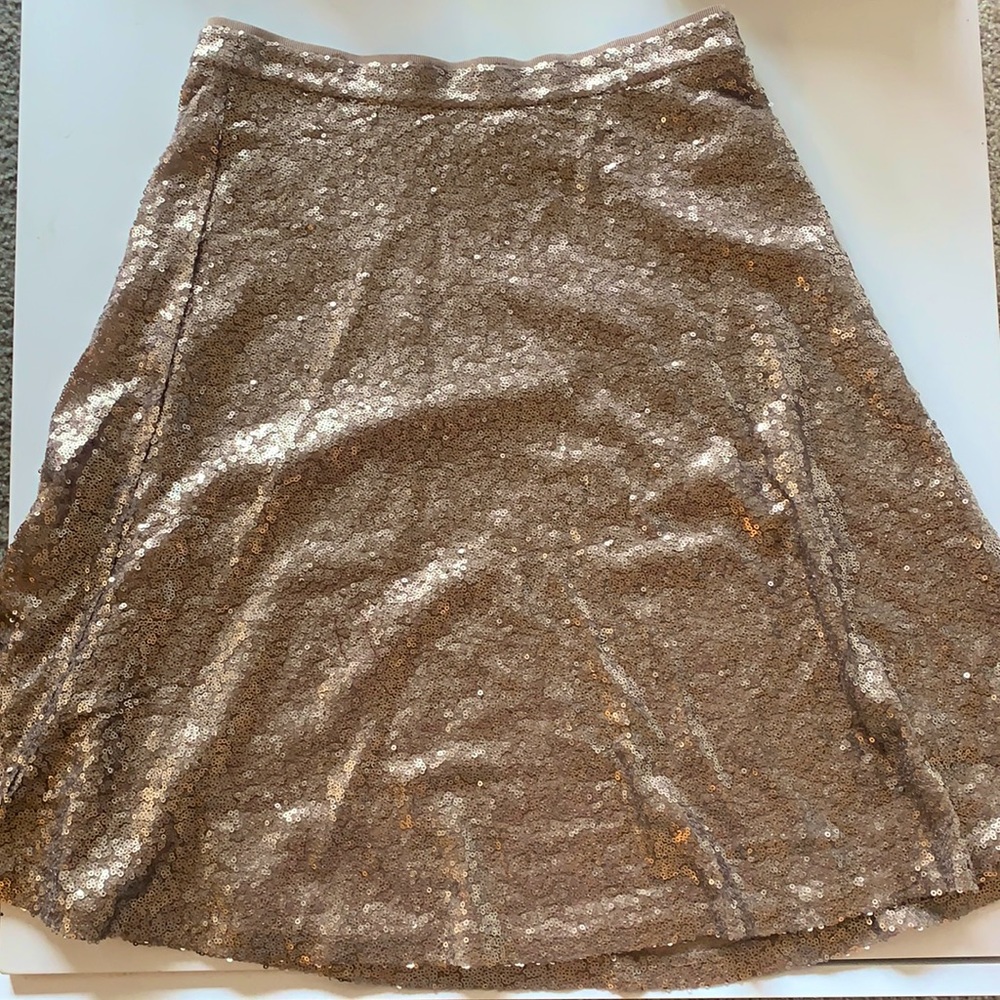 NWOT - rose gold a line sequin skirt